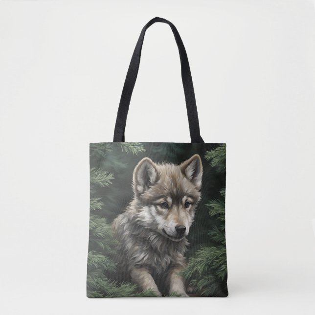 Tote Bolsa do North Woods Wolf Cub (Frente)