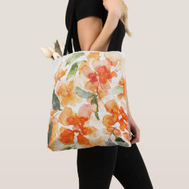 Tote Bolsa do Ombro All-Over-Impressão do Flor Laranja