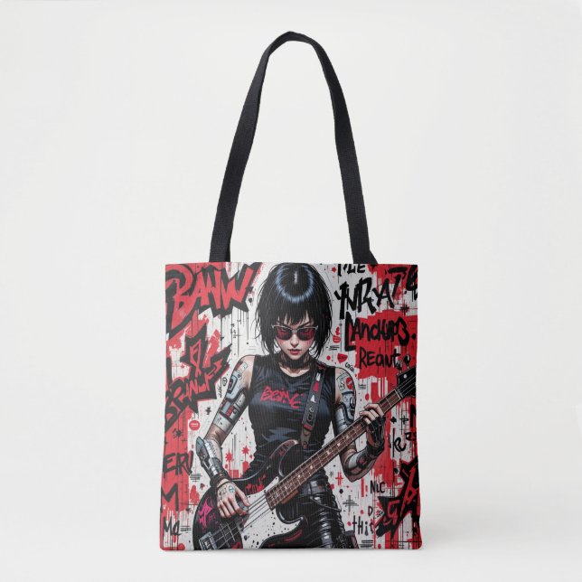 Tote Bolsa do Ombro de Rebelião CyberBass (Frente)