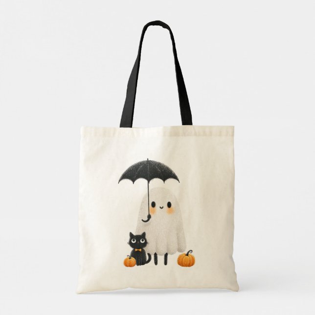 Tote Bolsa do Ombro de Trick ou Tratar Halloween (Verso)