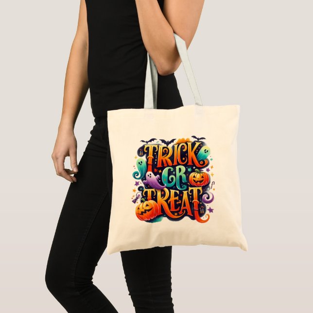 Tote Bolsa do Ombro de Trick ou Tratar Halloween (Frente (produto))