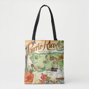 Tote Bolsa do Ombro do Mapa de Porto Rico