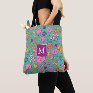 Tote Bolsa do ombro do padrão de algodão Monograma
