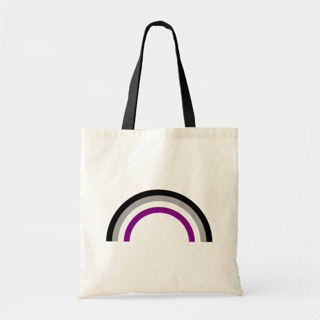 Tote Bolsa do orgulho arco-íris da assexualidade (Frente)