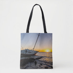 Tote Bolsa do pôr do sol do veleiro e quebra-mar de Gul