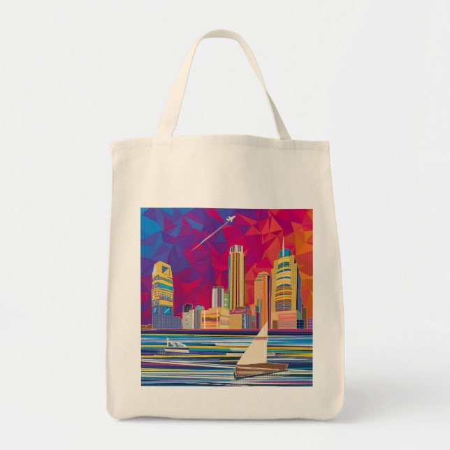 Tote Bolsa do Skyline City in Jersey (Frente)