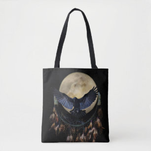 Tote Bolsa do Sonho Nativo Americano, Raven e Wolf