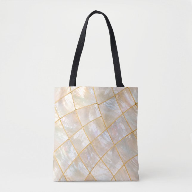 Tote Bolsa Elegância Pearl Grid (Frente)