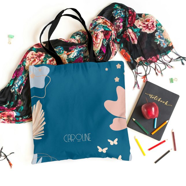 Tote Bolsa Elegante Azul Boho Fofa para Senhoras (Criador carregado)