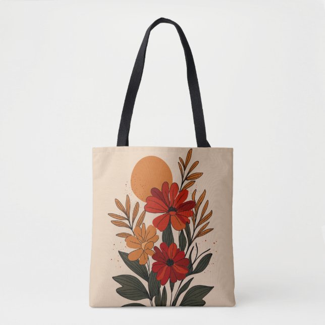 Tote Bolsa Elegante de Flores Botânicas (Frente)