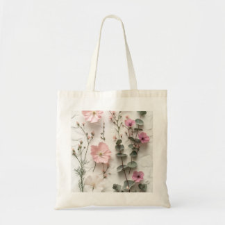 Tote Bolsa Elegante de Flores Botânicas Rosa