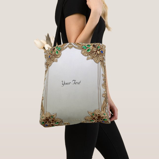 Tote Bolsa Elegante Dourada Ornata (Close Up)