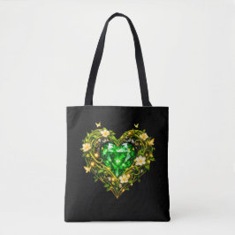 Tote Bolsa Elegante Luxo Emerald Heart