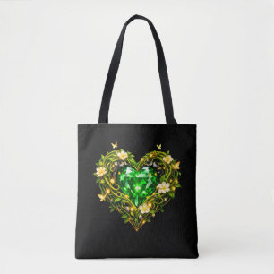 Tote Bolsa Elegante Luxo Emerald Heart