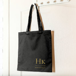 Tote Bolsa Elegante Mínimo Dourado e Negro