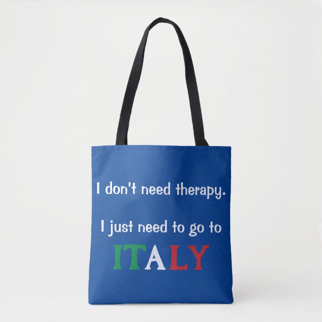 Tote Bolsa Engraçado Azul Italiano (Frente)