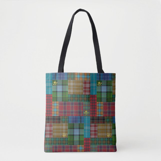 Tote Bolsa entre corpos em Torr Fionn Tartan Quilt (Frente)