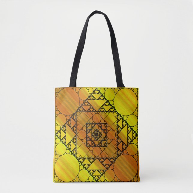 Tote Bolsa Estampada com Geometria Fractal (Frente)