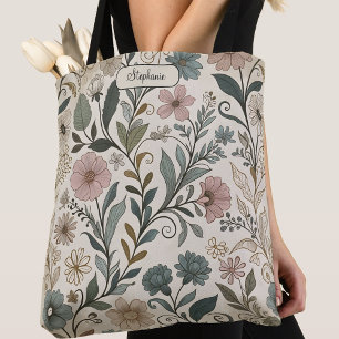 Tote Bolsa Estilo Floral Nostálgico Personalizada