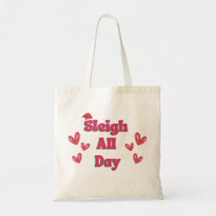 Tote Bolsa festivo do dia inteiro: Corações Whimsical e