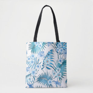 Tote Bolsa Floral Azul Tropical