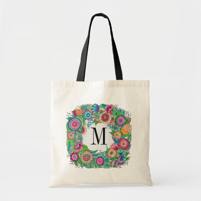 Tote Bolsa Floral bonito (Frente)
