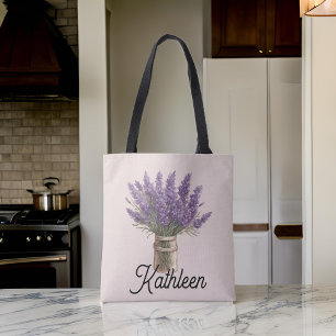 Tote Bolsa Floral com Nome Personalizado, Presente para