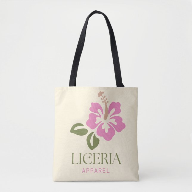 Tote bolsa floral de ombro com alça (Frente)