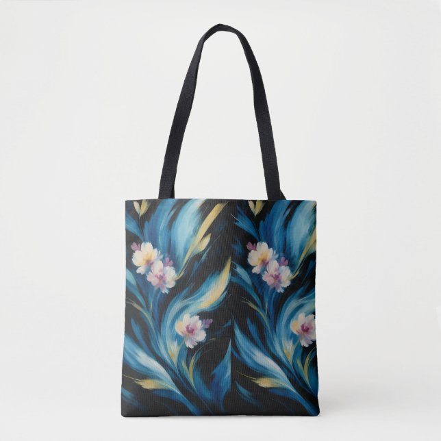 Tote Bolsa Flores Abstratas Colorido design  (Frente)