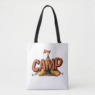 Tote Bolsa gráfica de acampamento de verão retrô