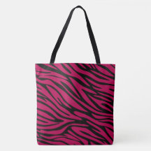 Bolsa Grande Estampa de Zebra Preta e Vermelha Chi