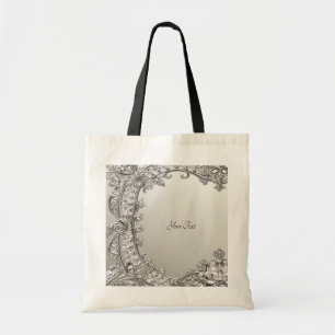 Tote Bolsa Grande Moderna Ornada Prateada