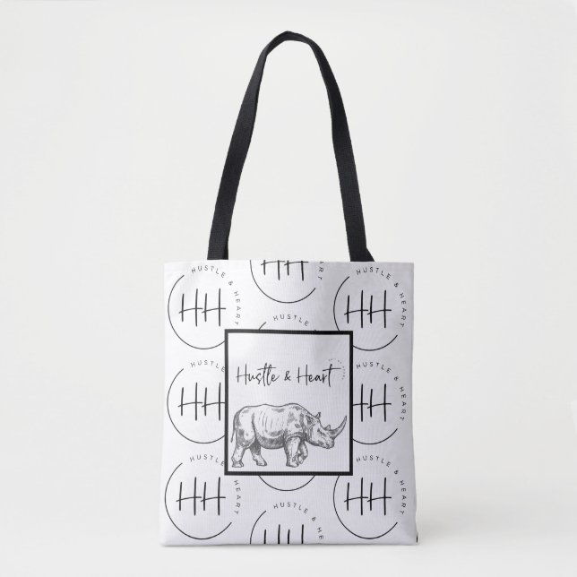 Tote Bolsa Hustle & Heart Rhino (Frente)