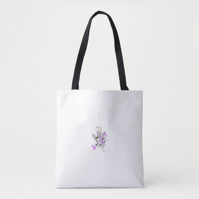 Tote Bolsa inspirado no Monograma de luxo - Presente pe (Frente)