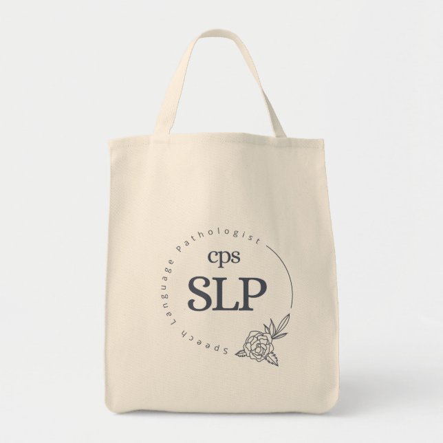 Tote Bolsa - Logotipo Floral Negro (Frente)