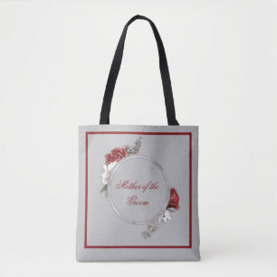 Tote Bolsa Mãe do Noivo Burgundy Blush e Rosas Brancas