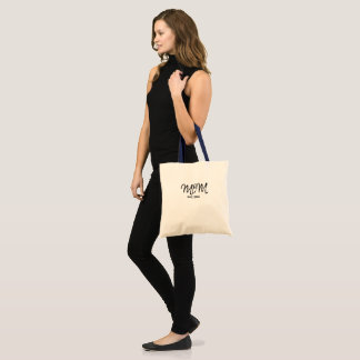 Tote Bolsa Mãe Estabelecida em Letra Preta