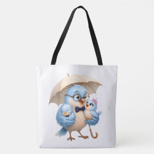 Tote Bolsa Mãe/Pai Pássaro Presente de Amor Familiar