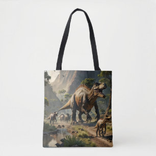 Tote Bolsa masculina nerd de dinossauros