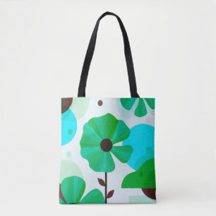 Tote Bolsa Moderna de Floral Verde Fresca