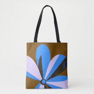 Tote Bolsa moderna em tons de azul com estampa abstrata