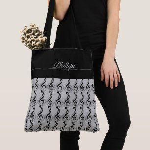 Tote Bolsa Monograma de Nota de Música