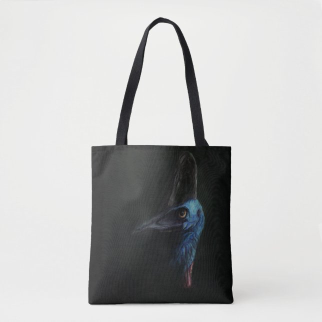 Tote Bolsa negro do Cassowary (Frente)