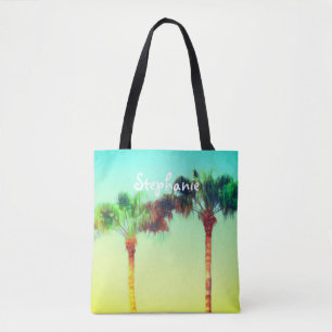 Tote bolsa palmeiras personalizadas tropicais
