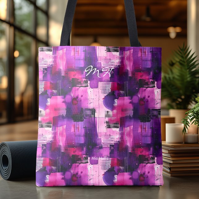 Tote Bolsa Personalizada Abstrata Roxa Vibrante (Criador carregado)