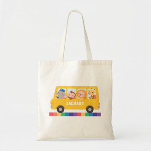 Tote Bolsa Personalizada de Animais Fofos e Ônibus Amar