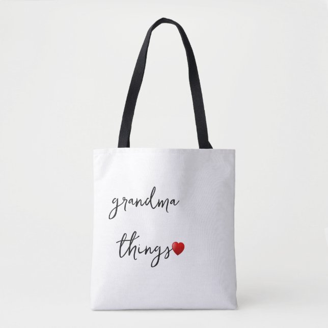 Tote Bolsa Personalizada de Coisas da Vovó – Presente Ú (Frente)