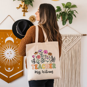 Tote Bolsa Personalizada de Flores Silvestres para Prof