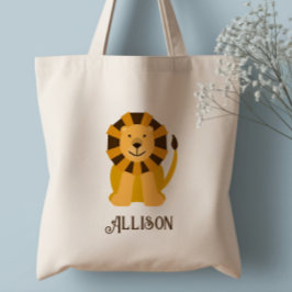 Tote Bolsa Personalizada de Leão da Selva Fofa para Cri