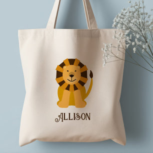 Tote Bolsa Personalizada de Leão da Selva Fofa para Cri